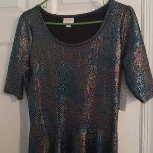 Lularoe Nicole Unicorn HTF oil slick dress